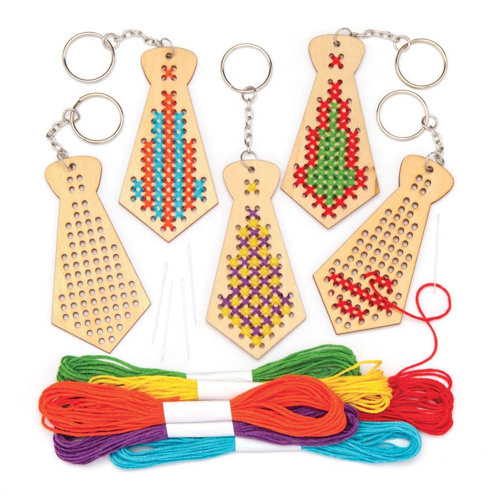 Wooden Cross Stitch Keyring Kits - Baker Ross