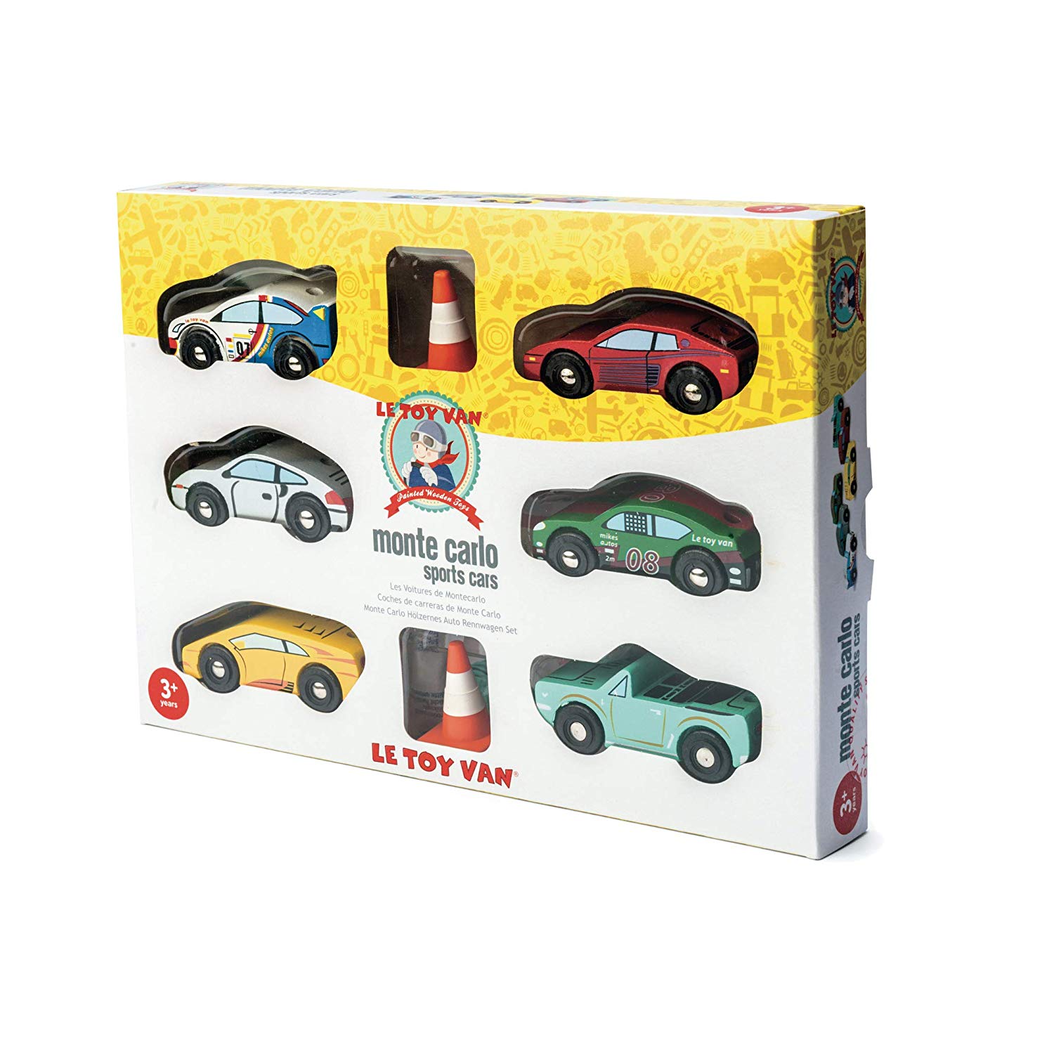 Le Toy Van Cars & Construction Iconic Wooden Montecarlo Sports Cars Toy Car Play Set Set 6