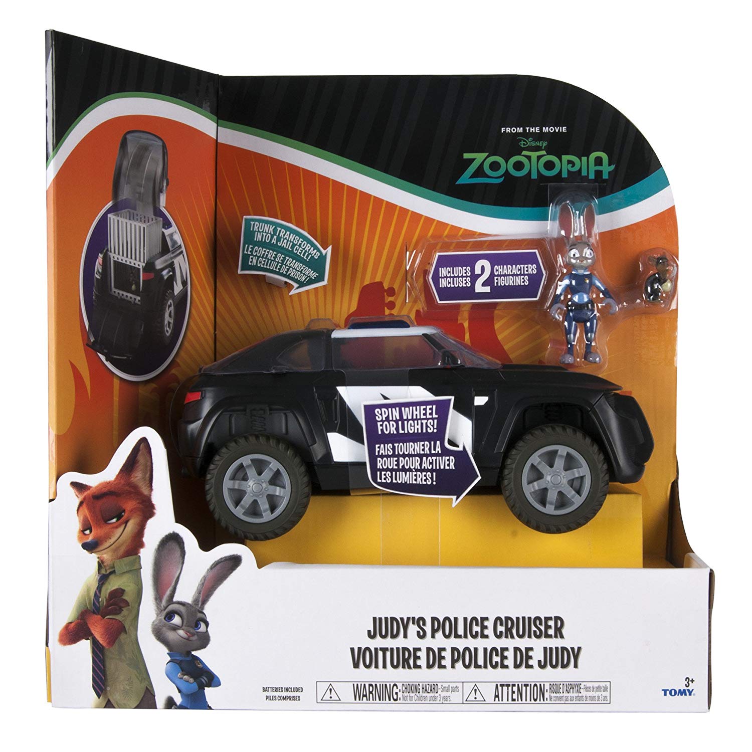 Tomy Zootropolis Police Cruiser Vehicle With Judy And Mouse Perp (multi 