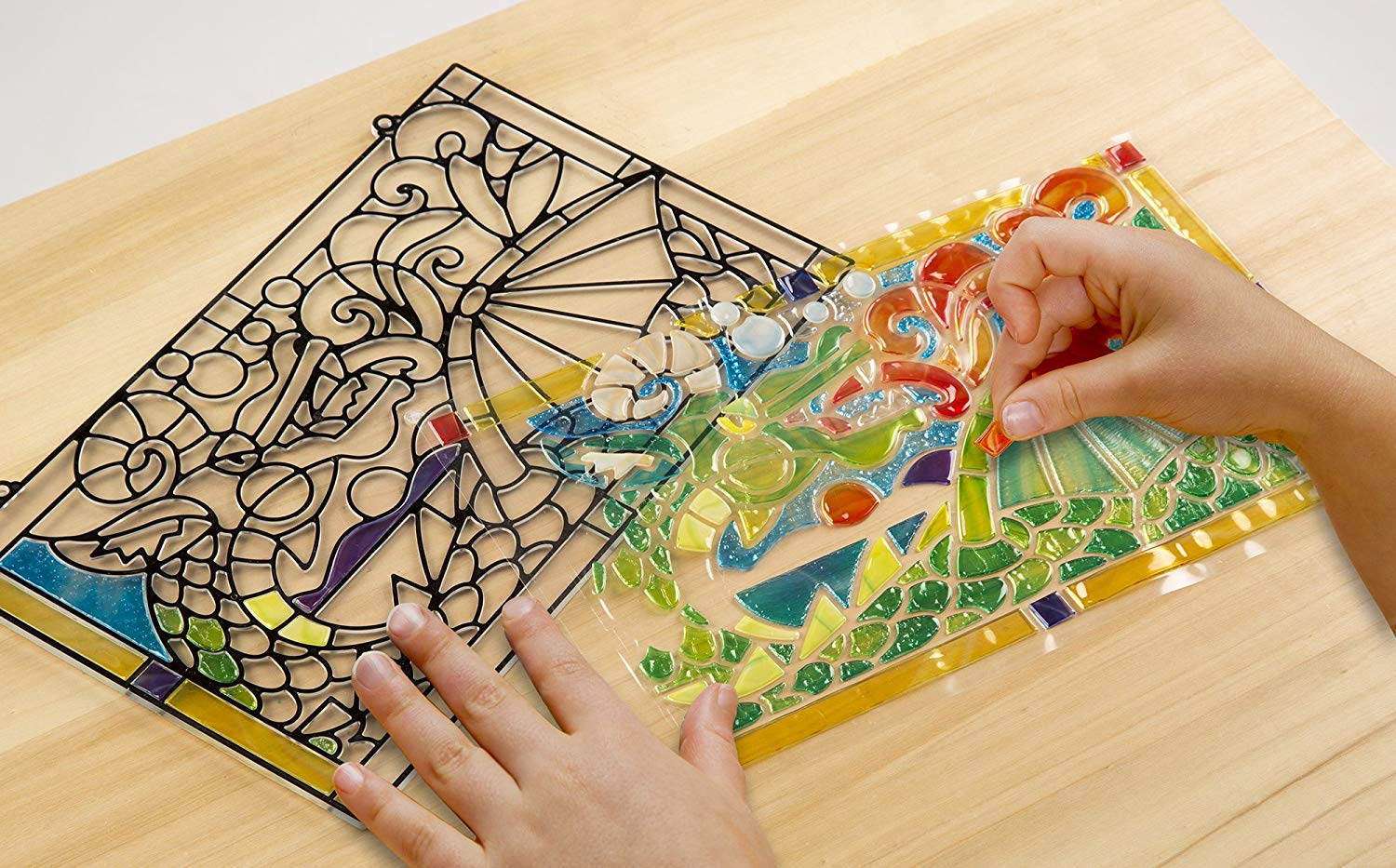 Melissa & Doug Stained Glass Made Easy Activity Kit, Dragon TopToy