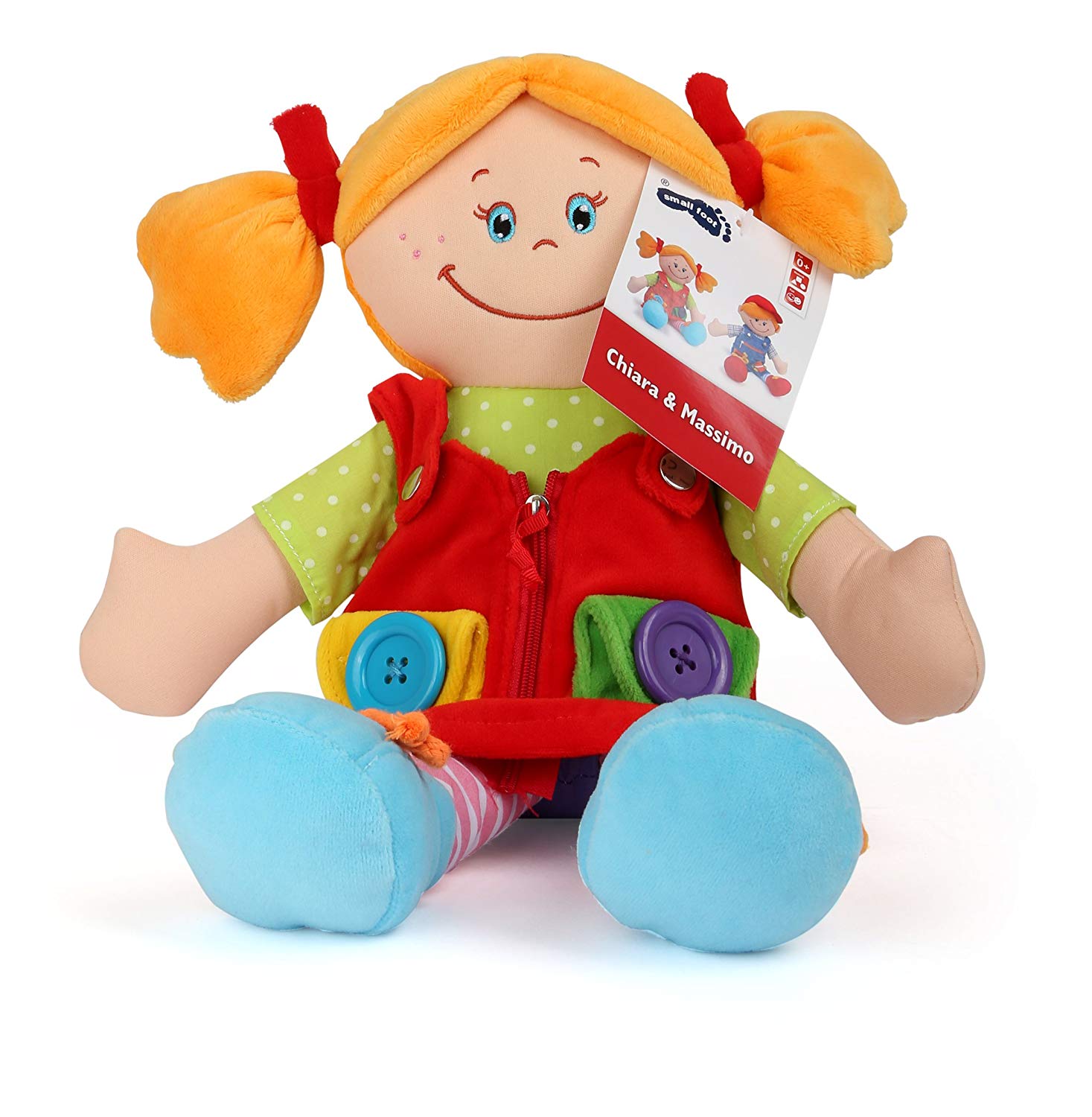 small foot 5576 Cloth dolls "Chiara & Massimo", learning dolls for the training of fine motor skills of small children, set of 2 - Image 4