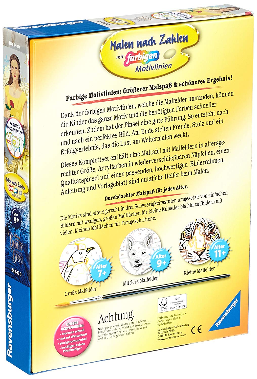 Ravensburger 28643 disney princesses belle painting by numbers game