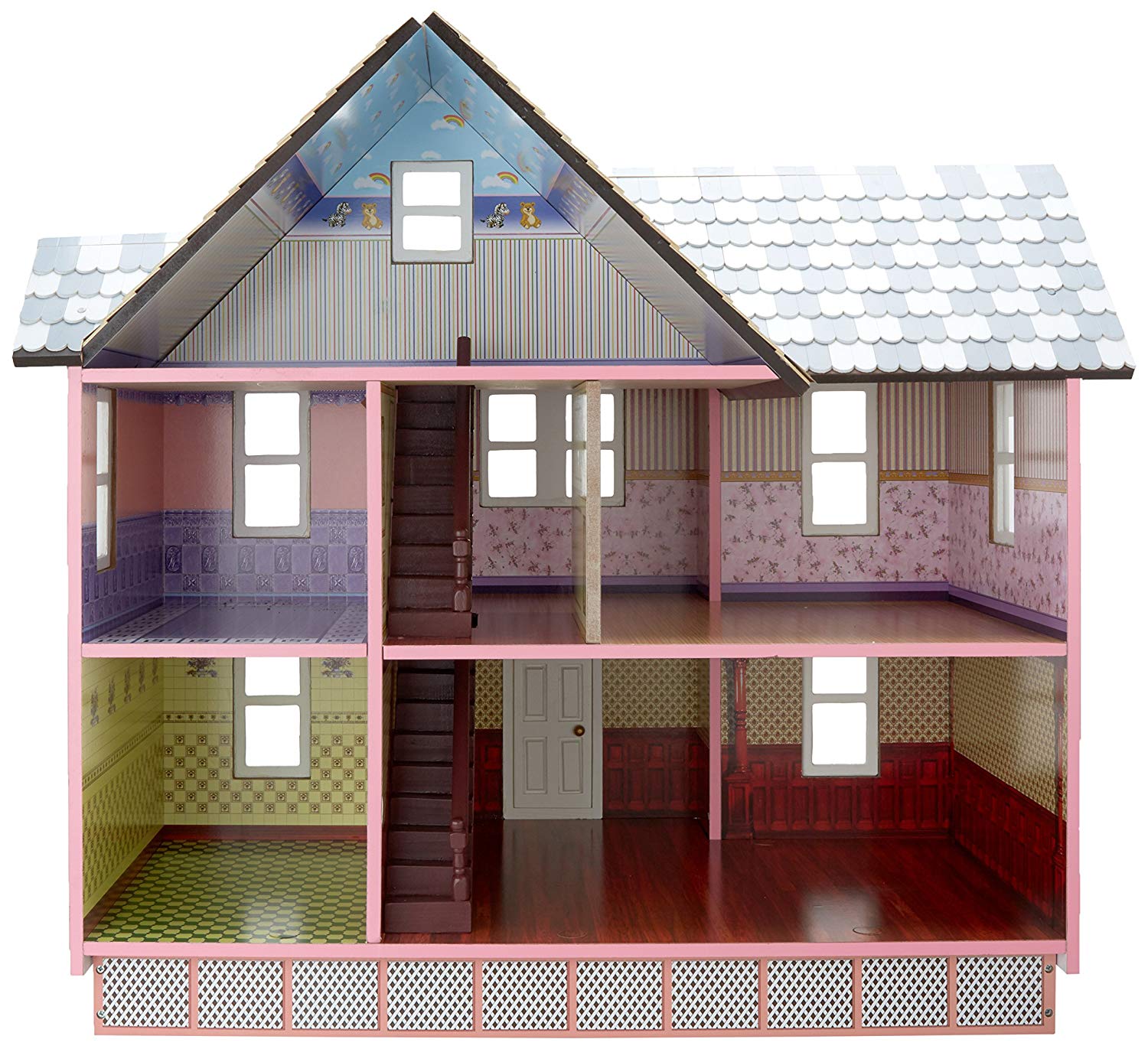 melissa & doug classic heirloom victorian wooden dollhouse