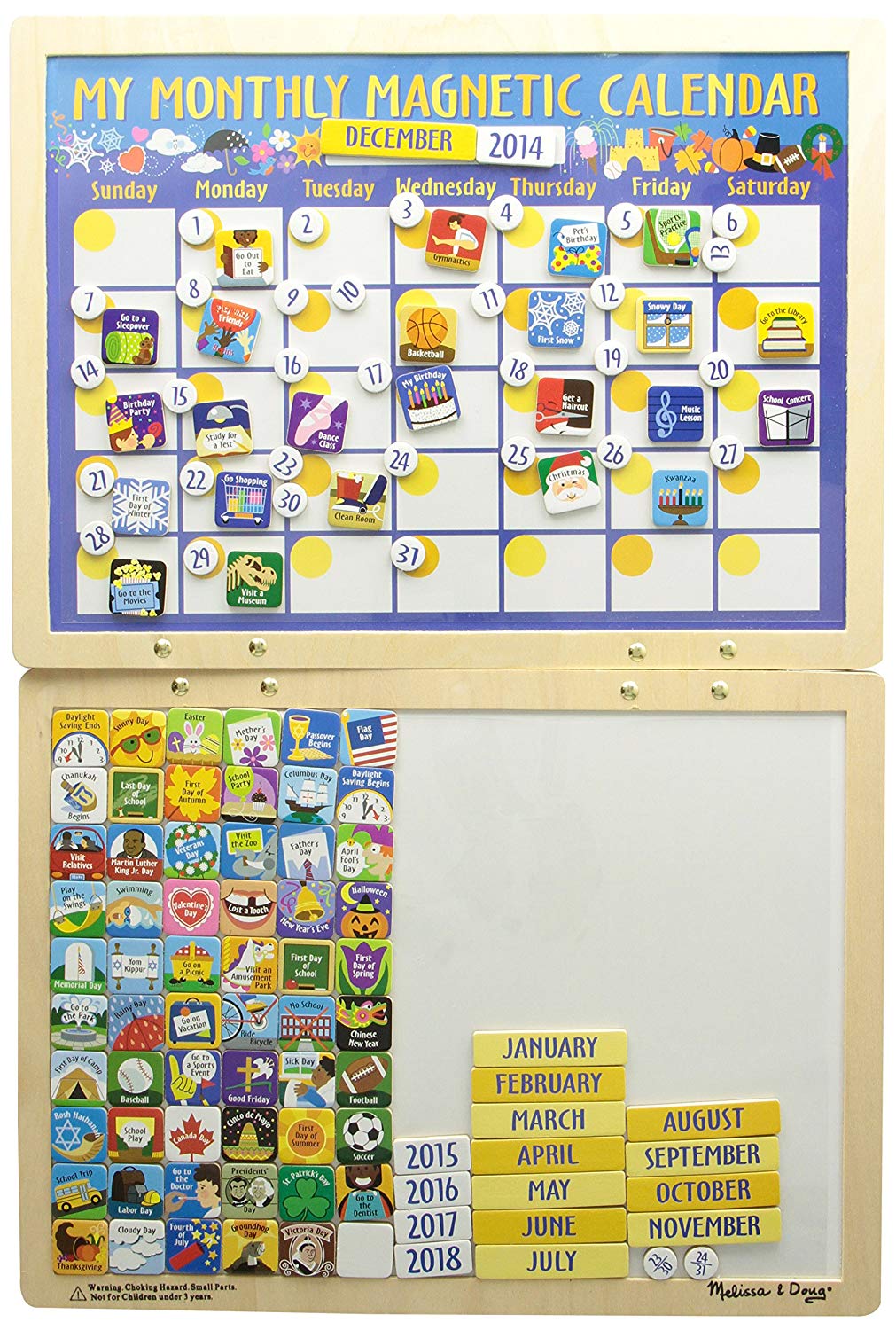 Melissa & Doug mon mensuel magnétique calendrier Developmental Toy BN 