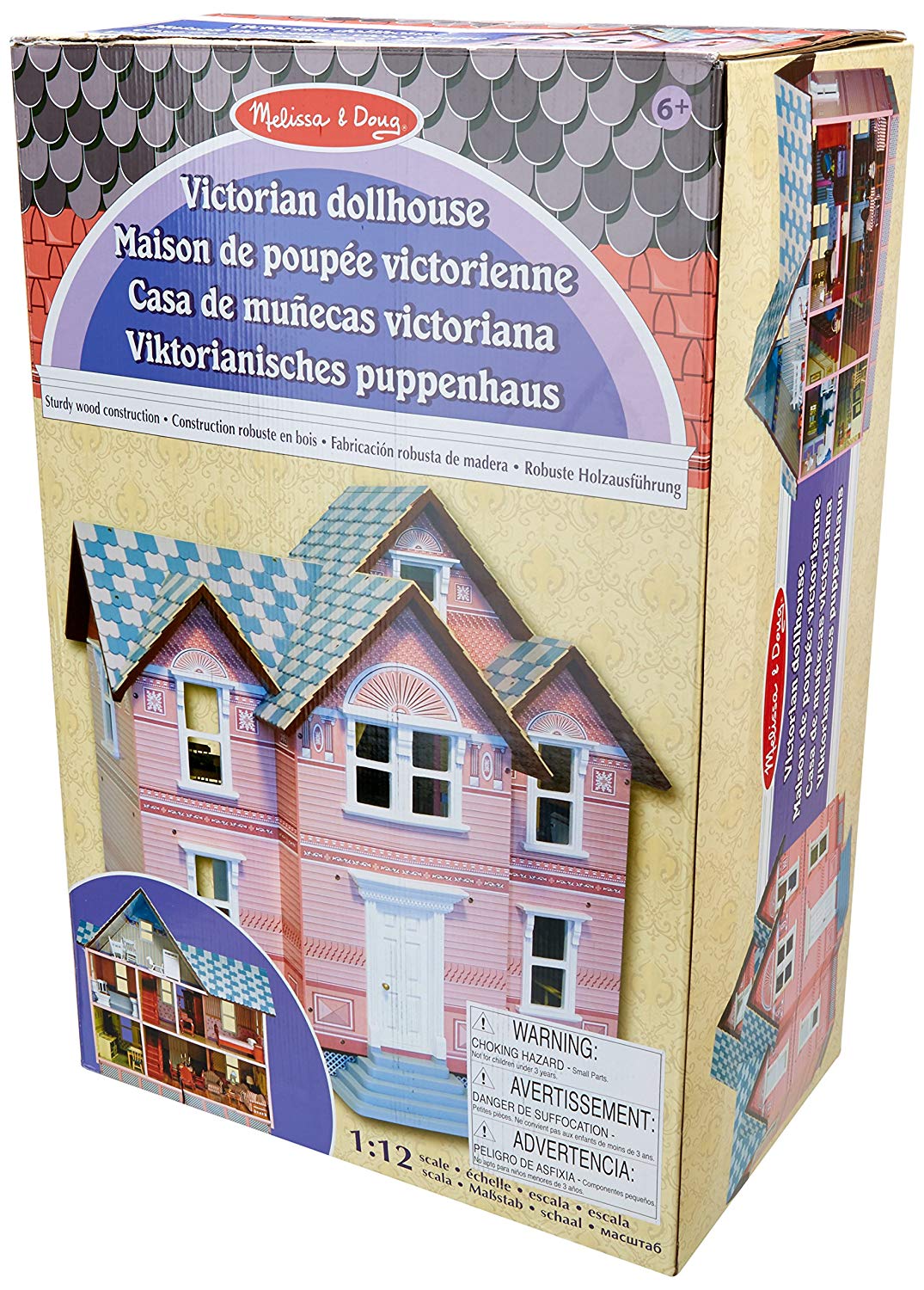 melissa & doug classic heirloom victorian wooden dollhouse