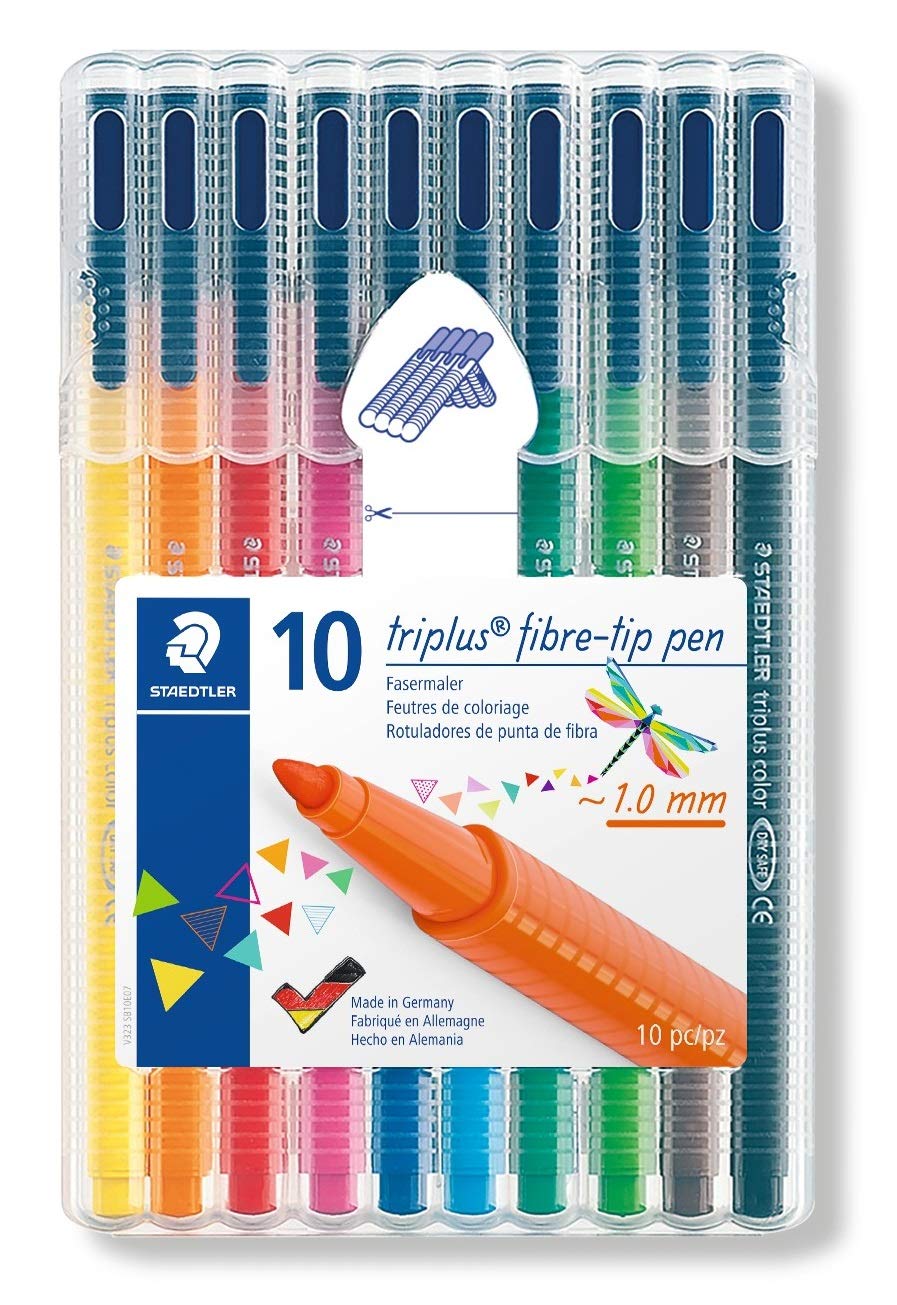 STAEDTLER 323 Triplus Colour Fibre-Tip Pens, 1.0 mm, Assorted Colours ...