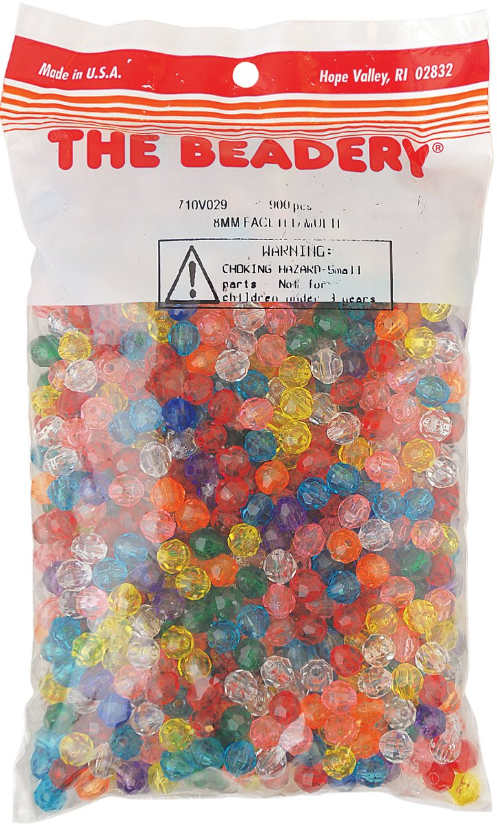 Beadery 710V029 Plastic Faceted Beads 8mm 900/Pkg-Multicolor – TopToy