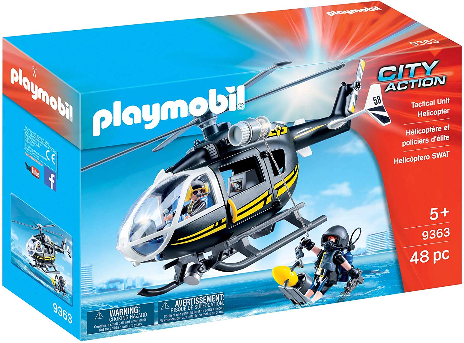 emmer regering hiërarchie Playmobil 9363 City Action SWAT Helicopter with Working Winch – TopToy