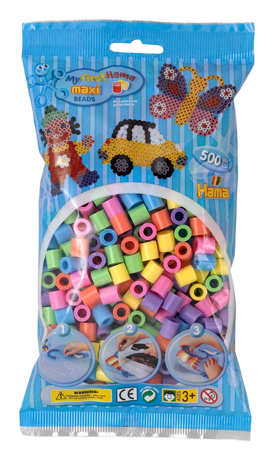 Hama Maxi Beads 500 Pastel Mix 